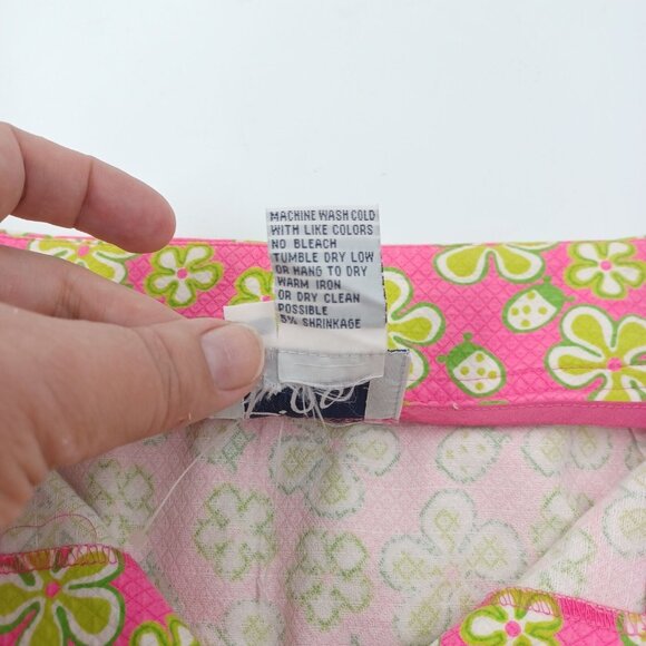 Lilly Pulitzer Skirt Womens Sz 2 Retro Floral Lady Bugs Dune Buggy Pockets Snap - Picture 4 of 12